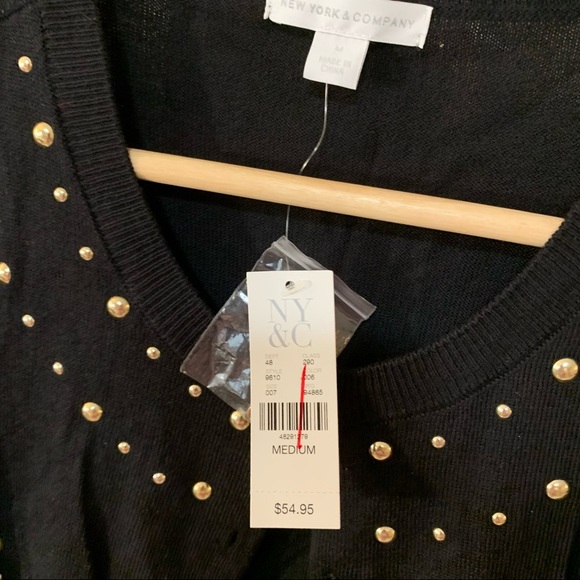 NWT New York & Company Lightweight Studded Cardigan - Picture 4 of 4